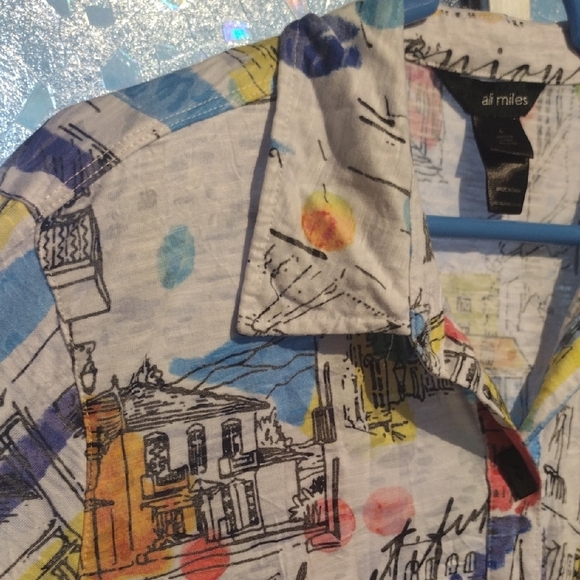 Ali Miles Multicolor City Abstract Shirt - Picture 7 of 16